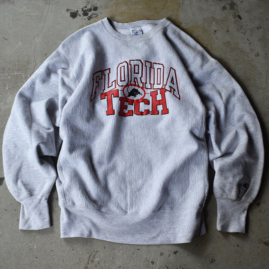 90's Champion/チャンピオン “FLORIDA TECH” 2段プリント RWスウェット USA製 230606