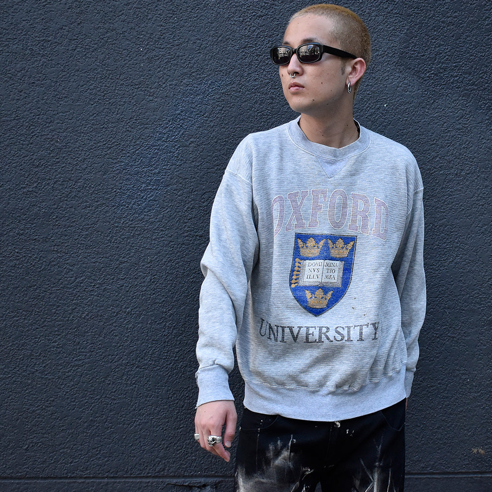 90's “Oxford University“ 3段プリント スウェット 240928H