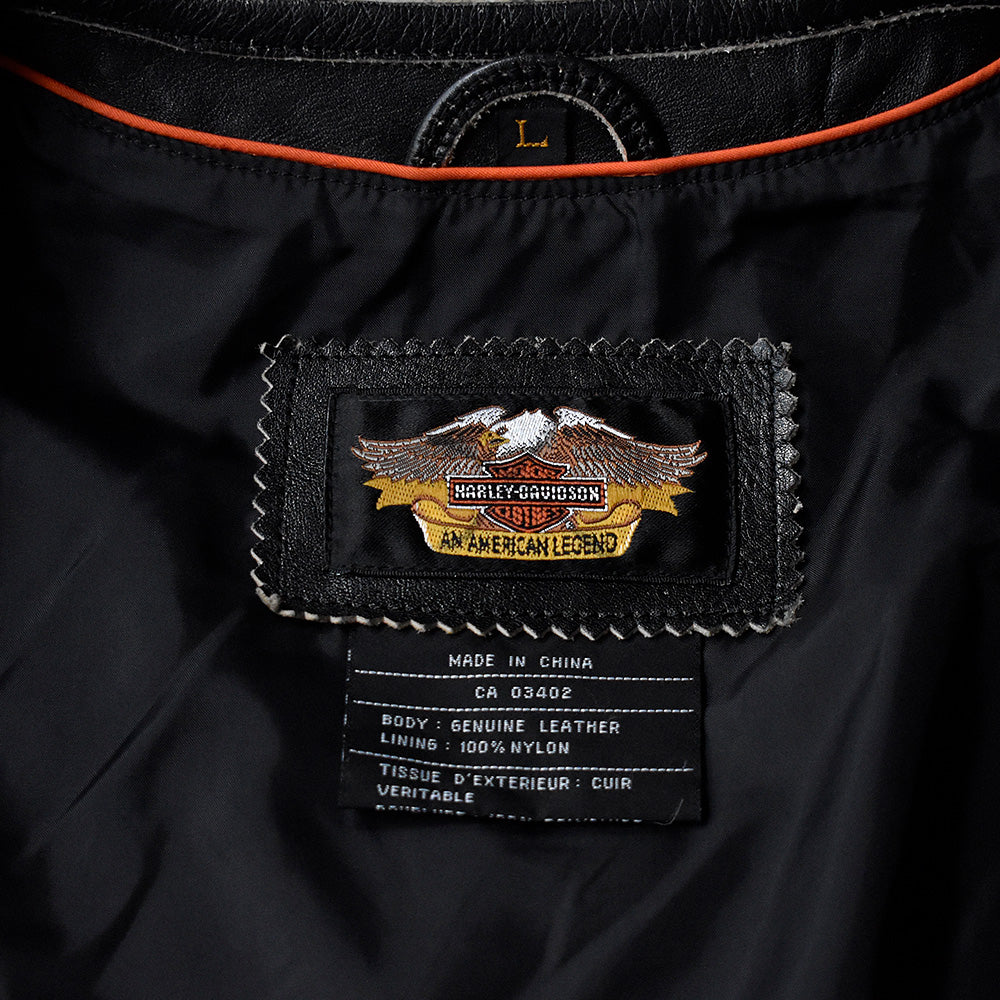 90's～ Harley-Davidson レザーベスト 240307