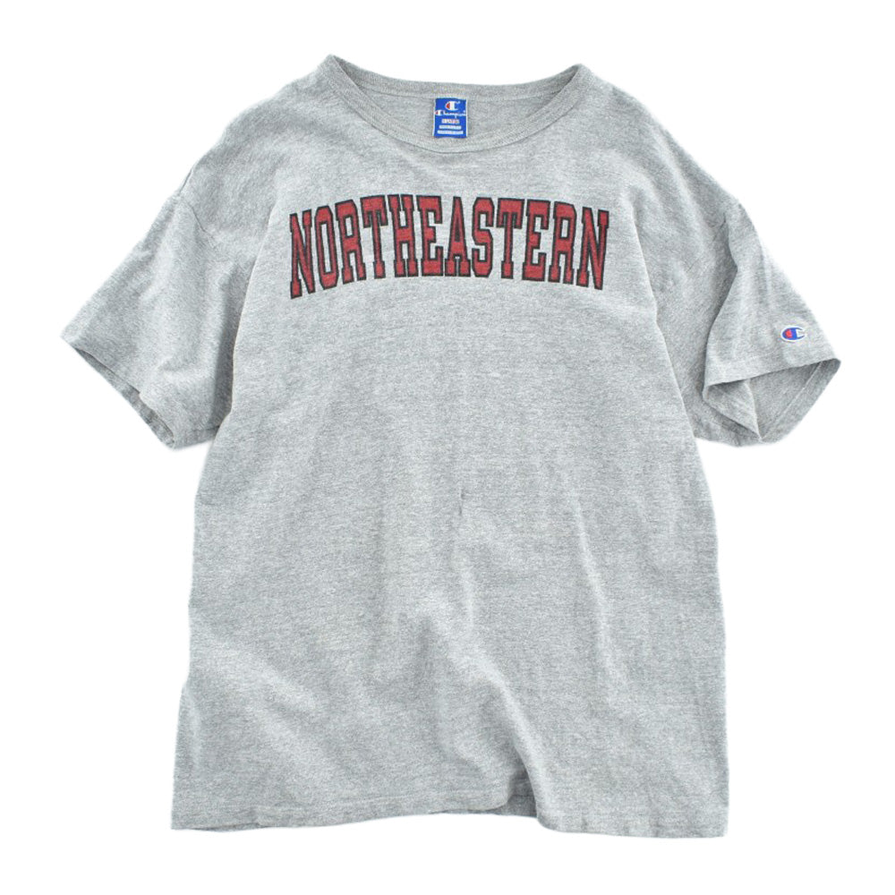 90's Champion "NORTHEASTERN" 染み込みプリント カレッジTシャツ USA製 260818H