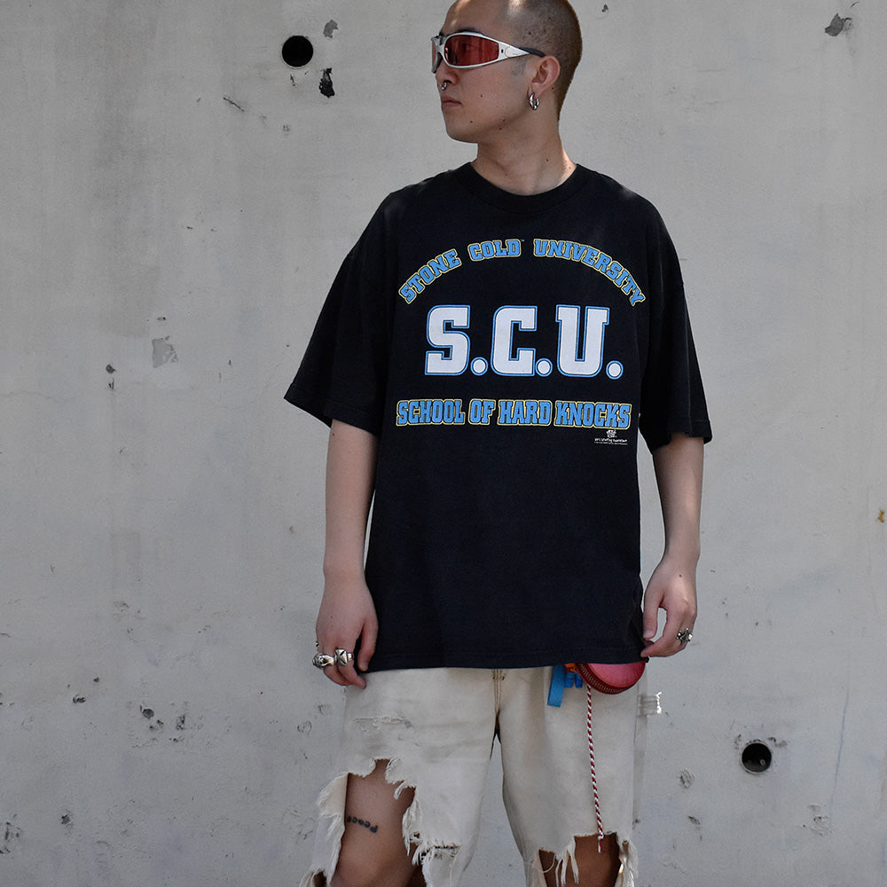 90's WWF “STONE COLD UNIVERSITY” プロレス Tシャツ 250702H