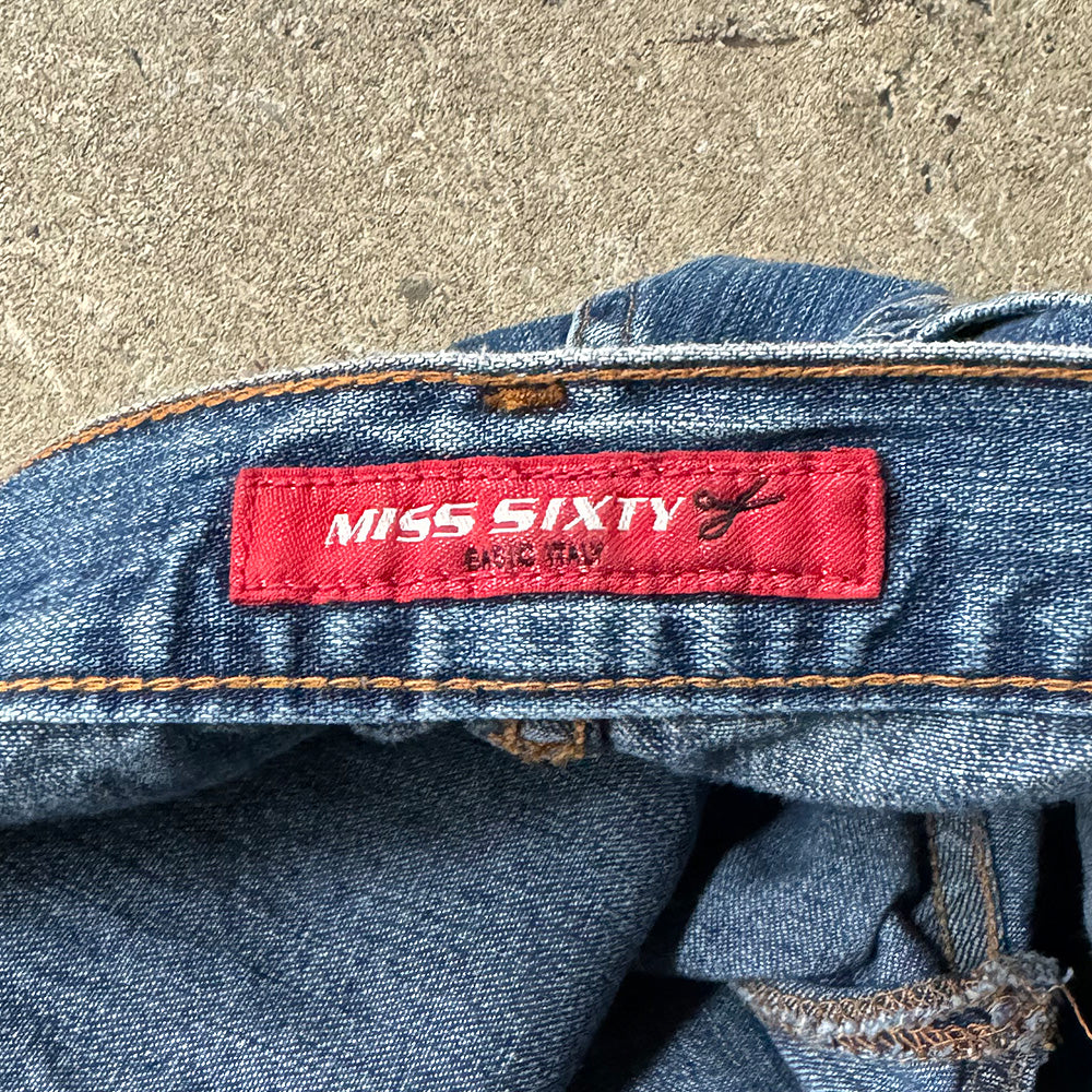 Y2K MISS SIXTY グランジ！ パッチワーク ブーツカットデニムパンツ 240306H