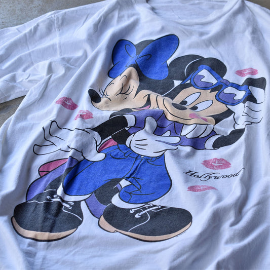 90’s Disney “Mickey&Minnie Hollywood” キャラTシャツ 230915