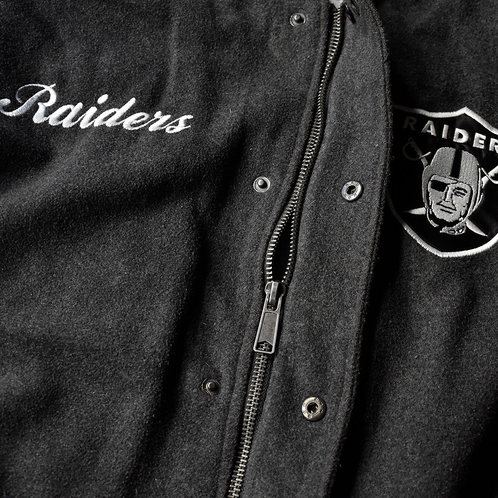 Y2K NFL “Las Vegas Raiders” フェイクレザー切り替え アワードジャケット 231209H
