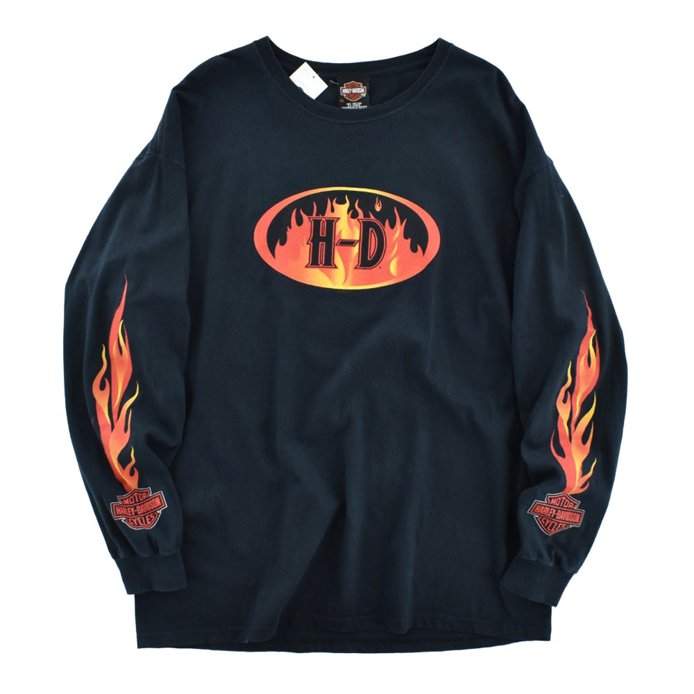 Y2K Harley-Davidson フレイム ファイヤーパターン ロンT 260313H
