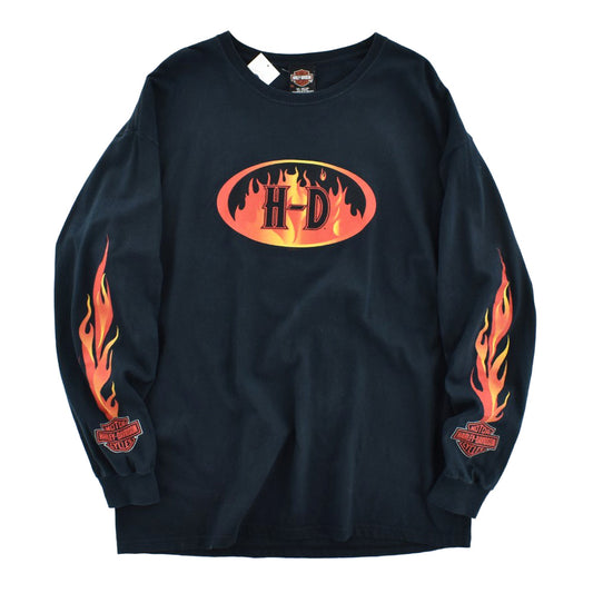 Y2K Harley-Davidson フレイム ファイヤーパターン ロンT 260313H