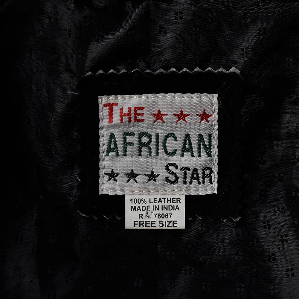 90's THE AFRICAN STAR エレファント刺繡 “クラスト” パッチワーク スエードレザーコート 231018