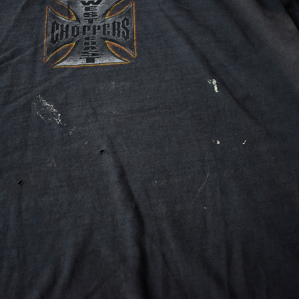 Y2K ダメージ！ “WEST COAST CHOPPERS” iron cross Tシャツ 250721H