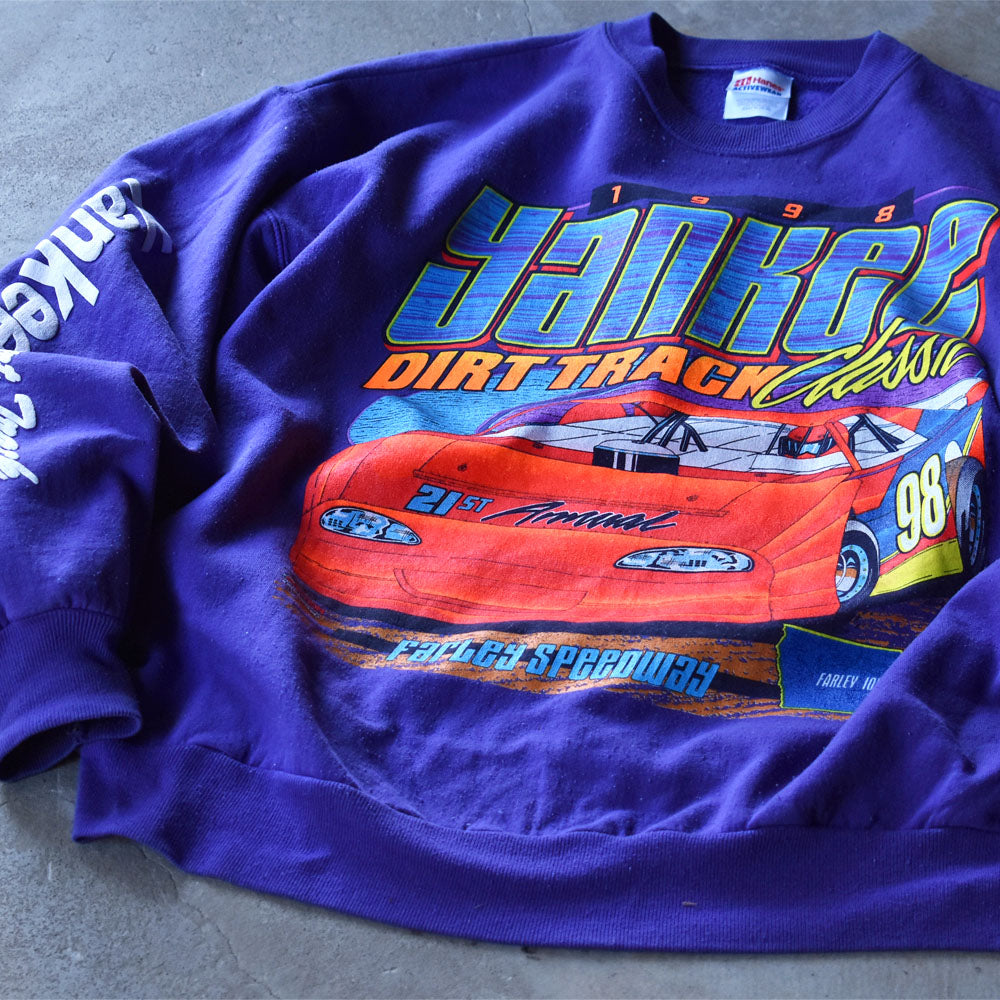 90’s  “Yankee DIRT TRACK 1998” 両面プリント レーシング スウェット 240119