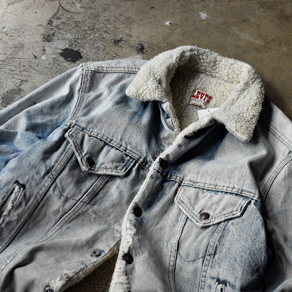 80's ボロ！ Levi's 70608-0216 デニムボアジャケット USA製 240105H