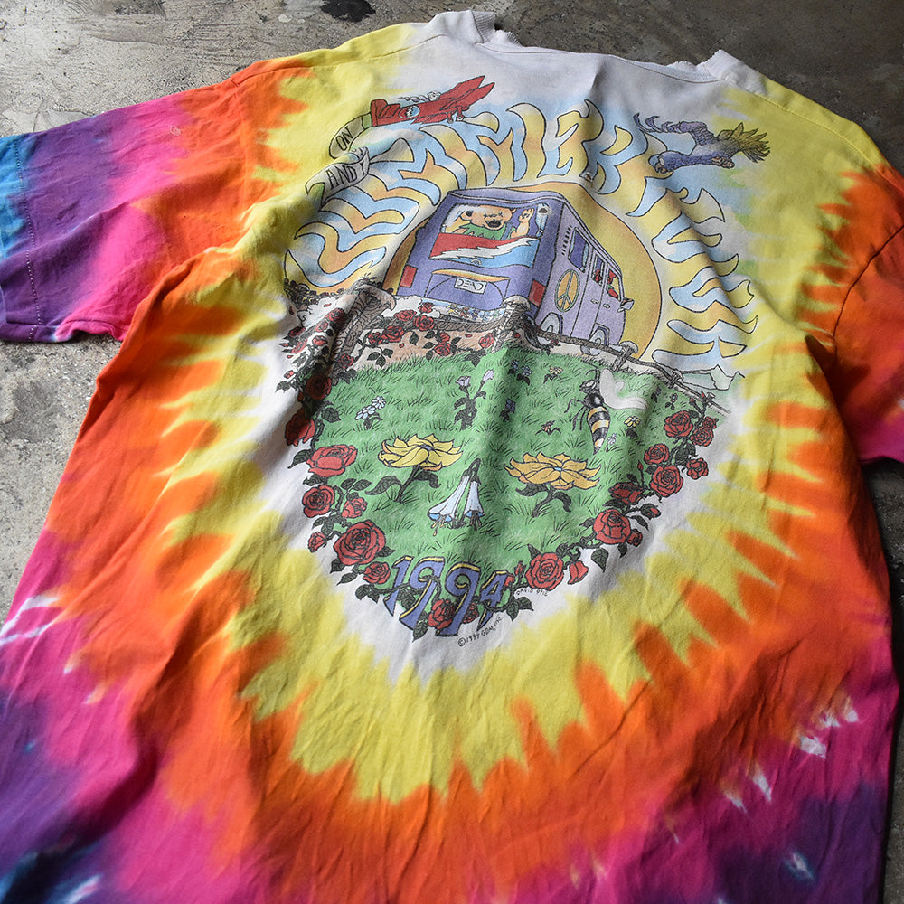 90's　LIQUID BLUE　Grateful Dead/グレイトフル・デッド　 "DEAD BEARS "　Summer Tour タイダイTee　230629H
