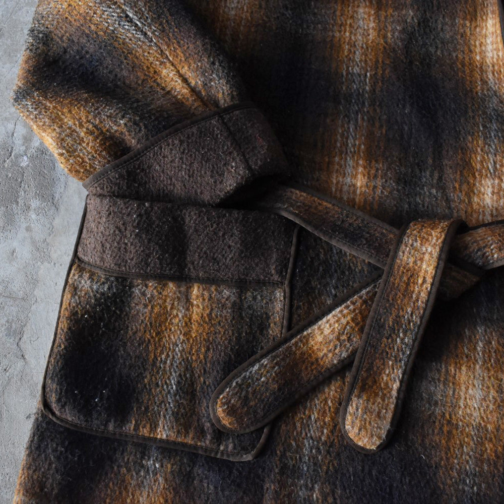 60’s Euro Vintage ウールオンブレ ガウン シャドーチェック 251128H