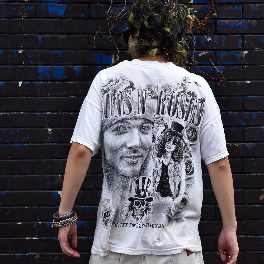 Y2K ペンキ！ GUNS N' ROSES オーバープリントTシャツ 230924H