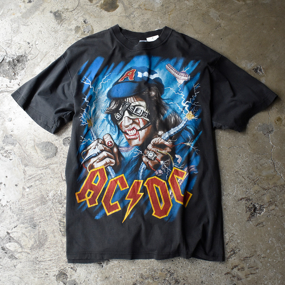 エーシー・ディーシー Hold-up in Wall Street 両面グラフィック Tシャツ 1990年 ユーロ製 ヴィンテージ