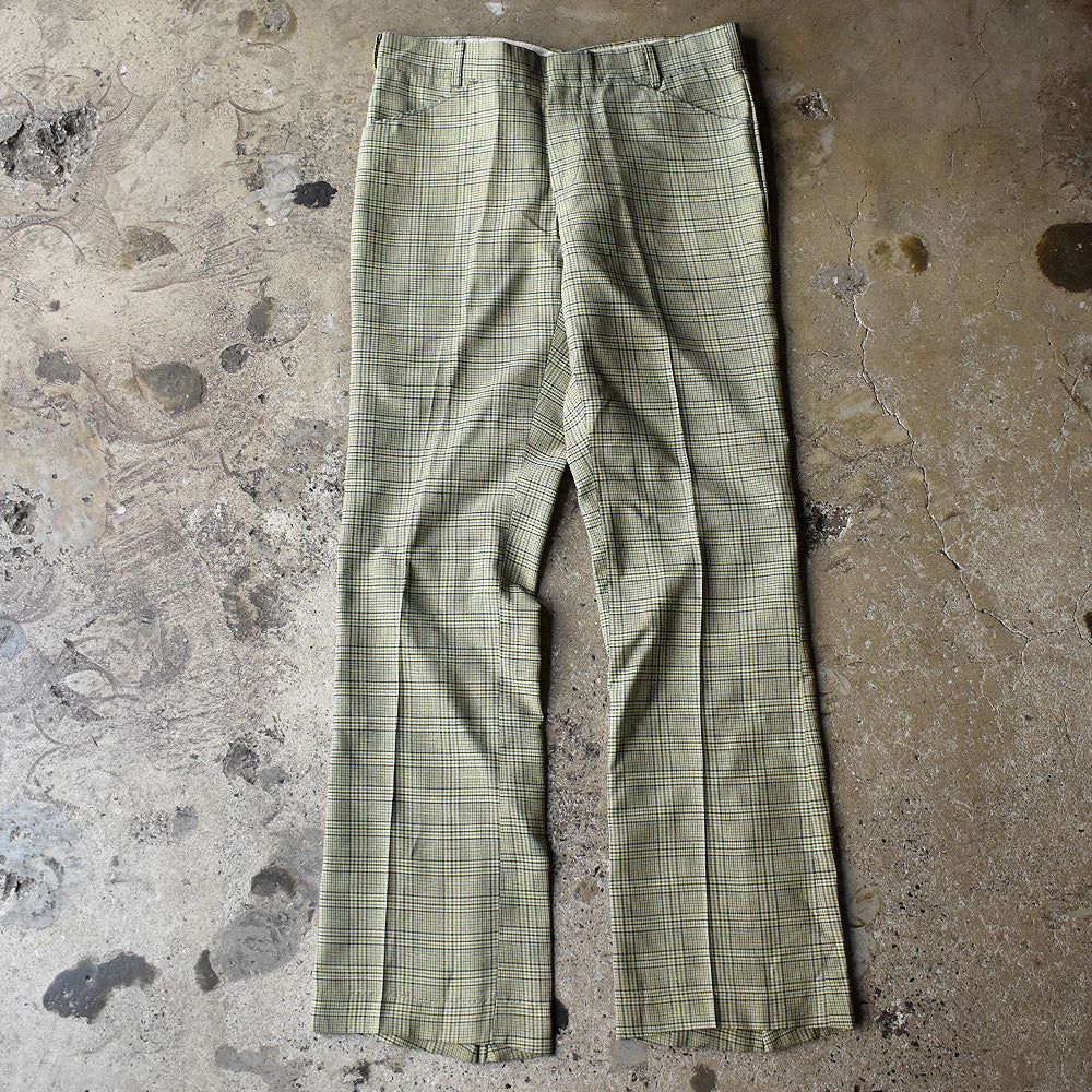70's チェック柄 スラックスパンツ SCOVILLジップ 250619H