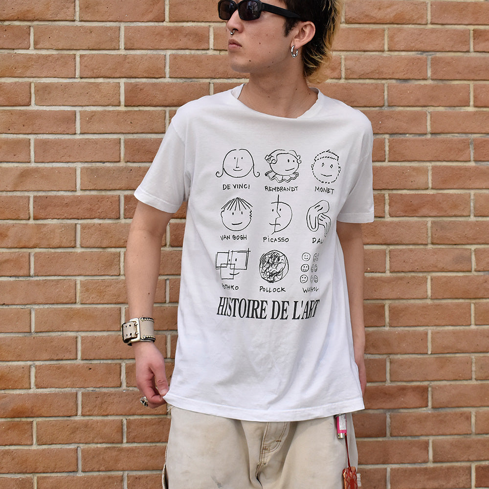 90's～ “HISTOIRE DE L'ART” アーティスト イラストTシャツ Euro製 240401H