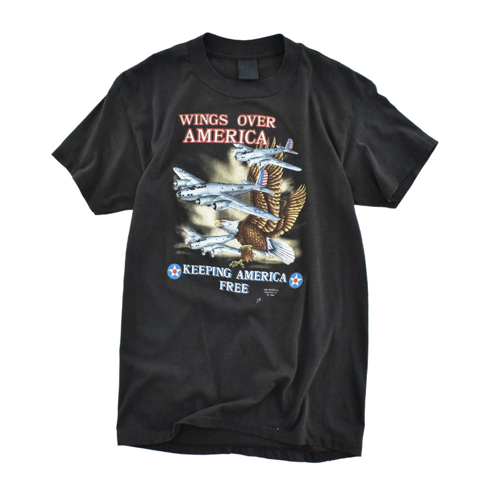 80's 3D EMBLEM "WINGS OVER AMERICA"  ミリタリーTシャツ 260626H