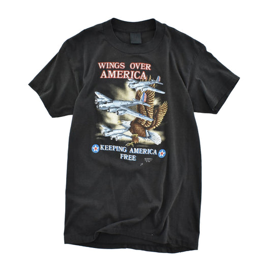 80's 3D EMBLEM "WINGS OVER AMERICA"  ミリタリーTシャツ 260626H