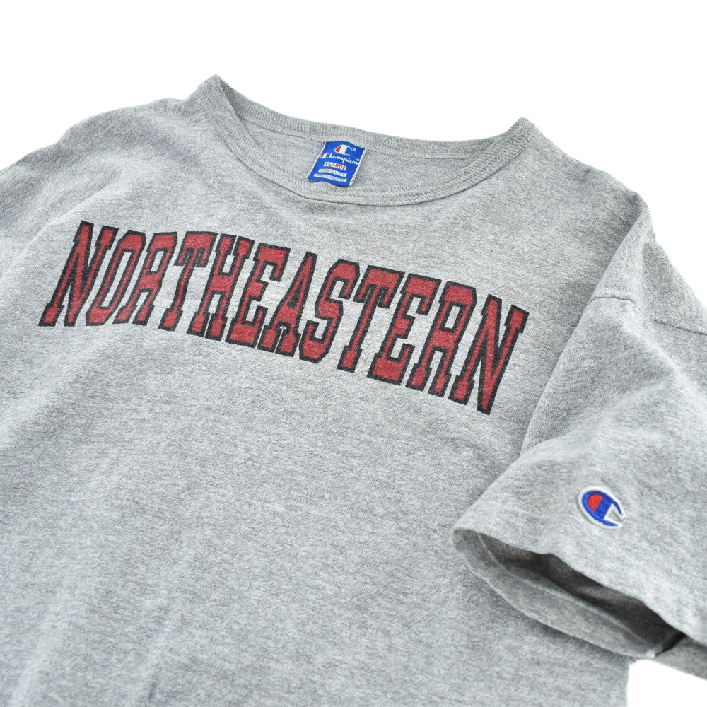 90's Champion "NORTHEASTERN" 染み込みプリント カレッジTシャツ USA製 260818H