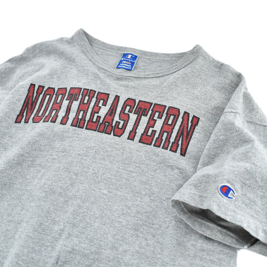 90's Champion "NORTHEASTERN" 染み込みプリント カレッジTシャツ USA製 260818H
