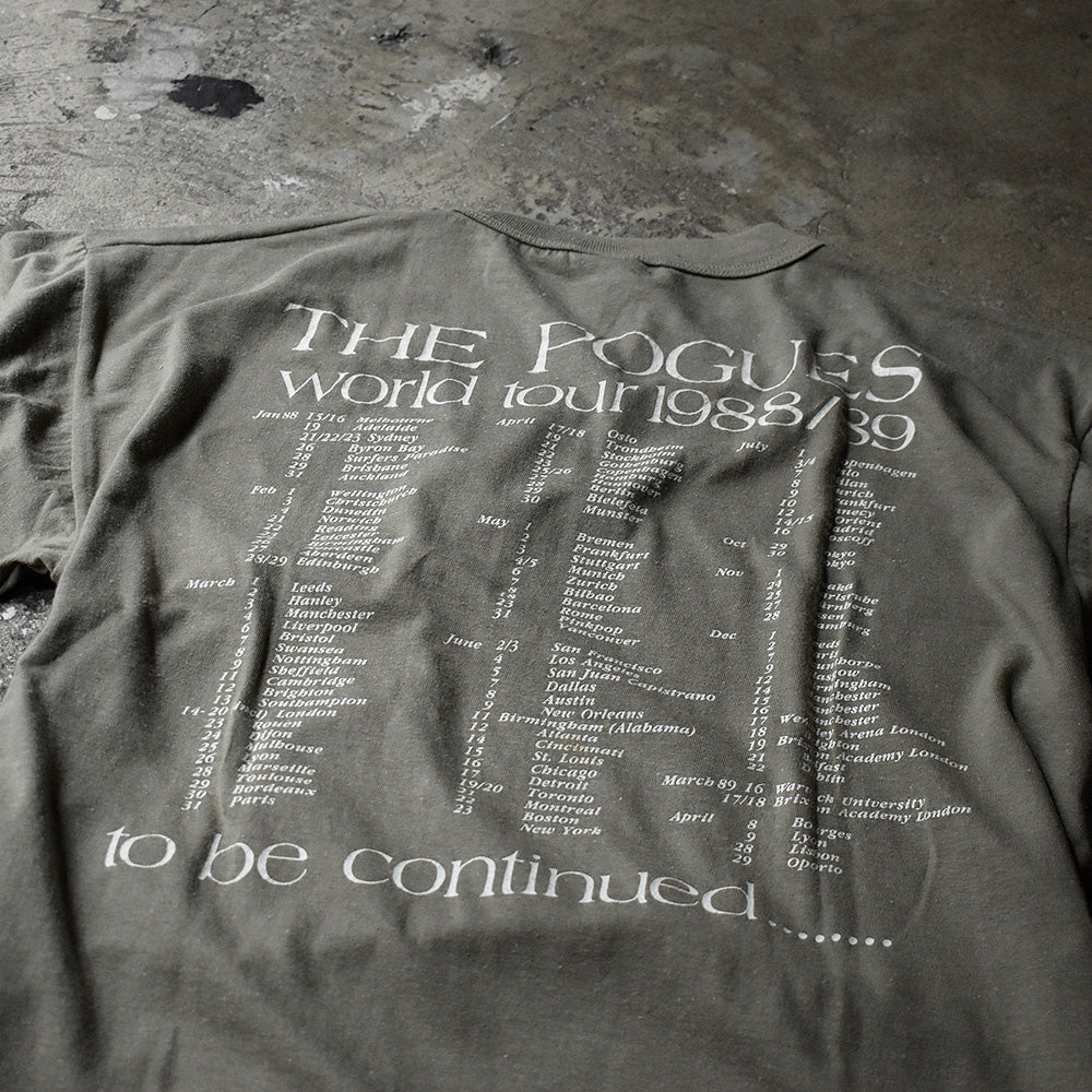 80's The Pogues “Revolution“ World Tour 1988/89 Tシャツ 240713HYY