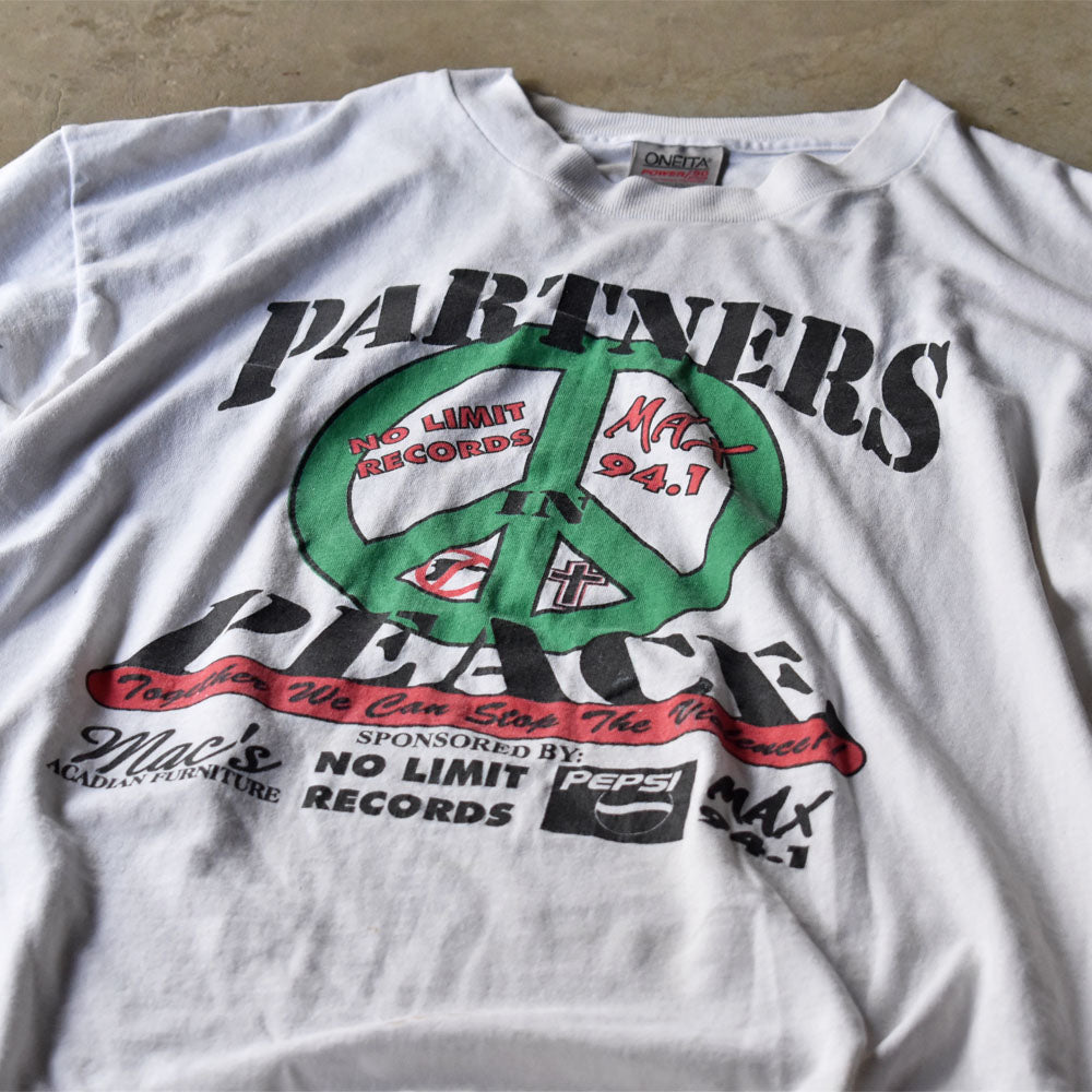 90's NO LIMIT RECORDS ”PARTNERS PEACE” レコード 企業系 Tシャツ 240528