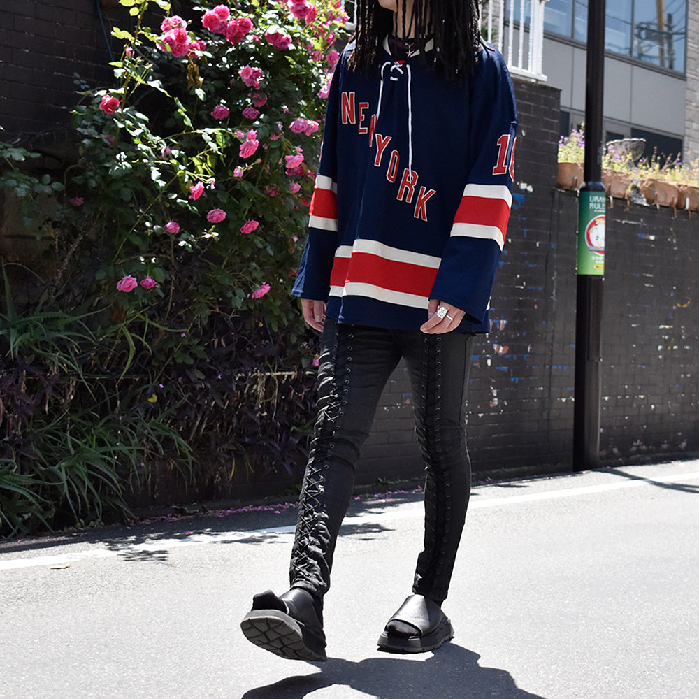 Y2K Denim Avenue レースアップ ストレッチパンツ 240511H