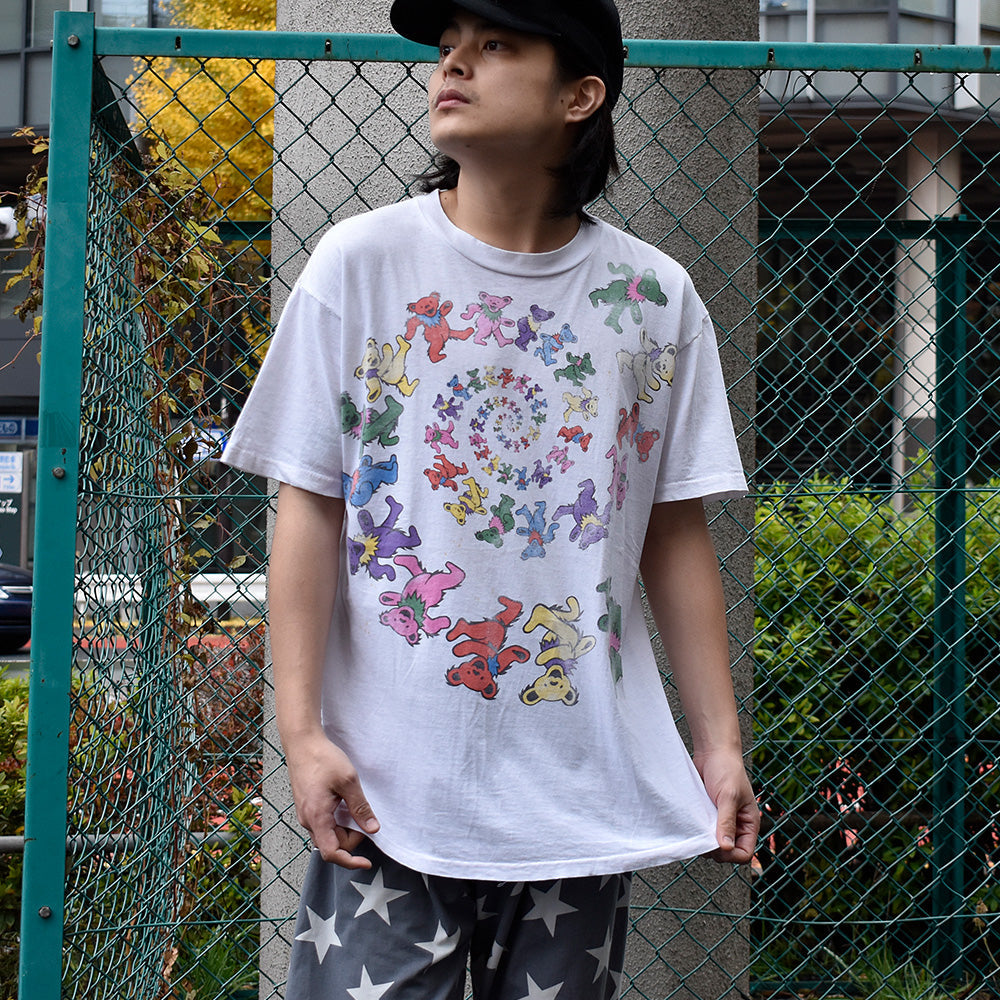 80's LIQUID BLUE Grateful Dead "スパイラルデッドベア！” Tシャツ 231213H