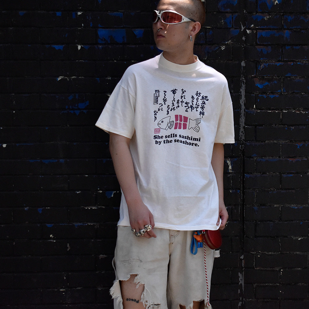 80's “She sells sashimi by the seashore” Tシャツ USA製 250701H