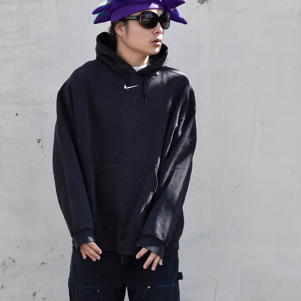 90's NIKE center swoosh！ブラック！ パーカー USA製 240301H