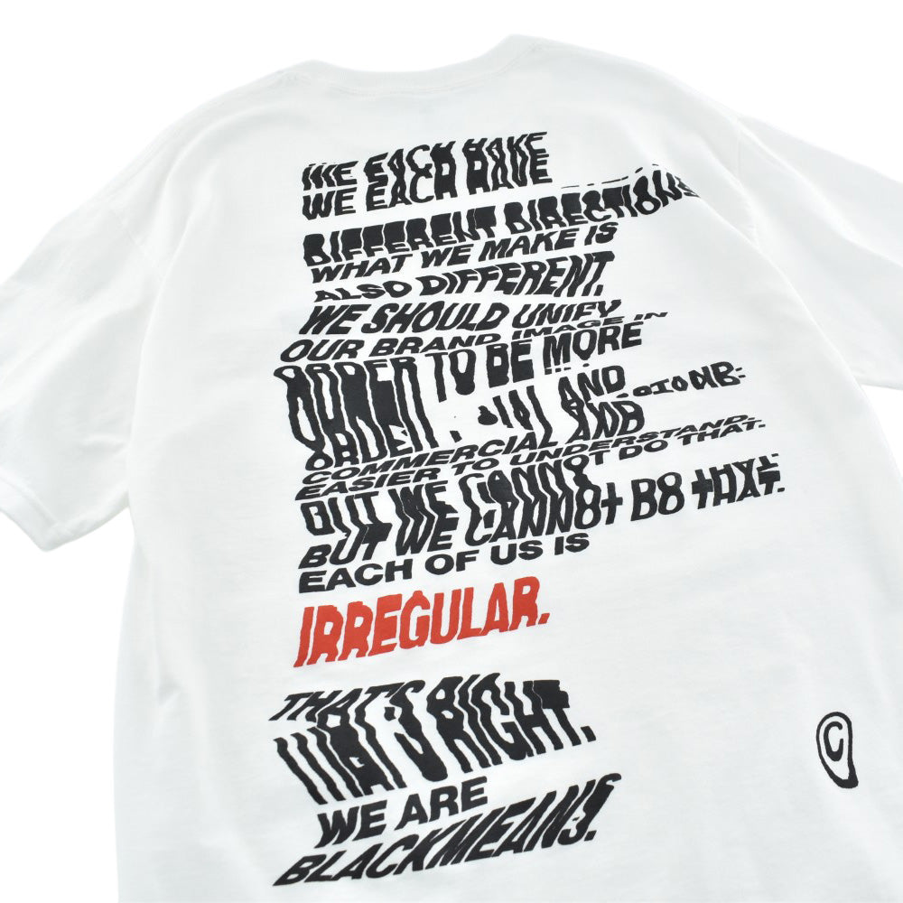 blackmeans irregular "irg©" ロゴTシャツ 260728H