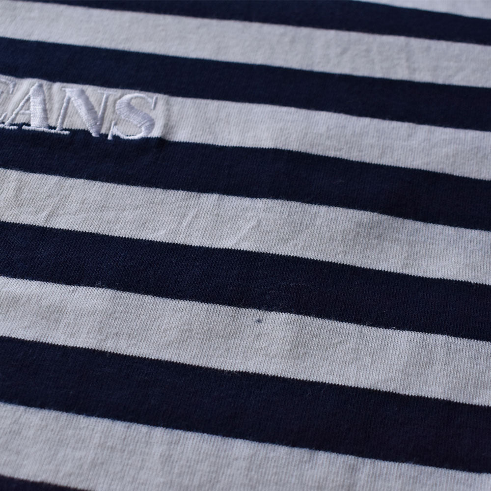 90’s GUESS JEANS ボーダー ロゴ刺繍 Tシャツ USA製 240430