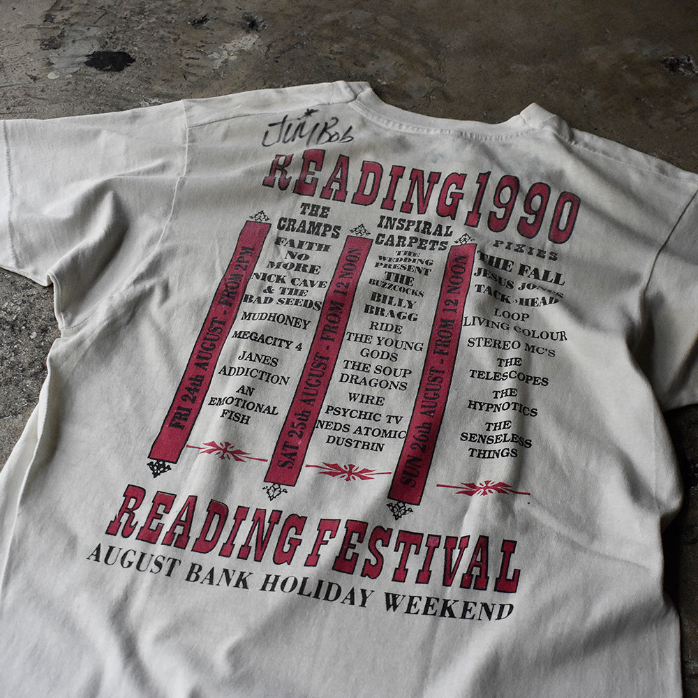 90's　Reading Festivals 1990　"The Cramps/Mudhoney/Buzzcocks/Psychic TV/Pixies/"etc.. Tee　230907H