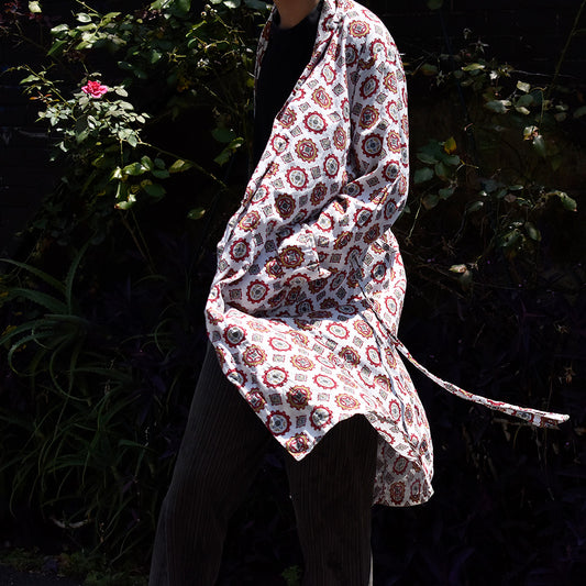 60's MEN'S ROBE オリエンタル柄 コットン ローブ USA製 250726H