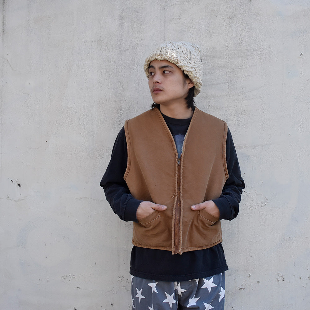 70's Carhartt プリントタグ ダックベスト ボアライナー USA製 231026H
