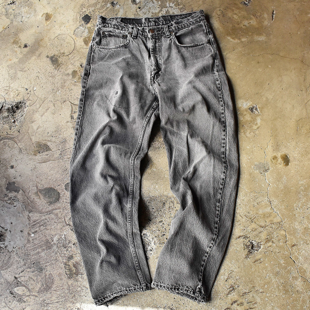 90's Levi's 555 “GO GO GO” RELAXED FIT ブラックデニムパンツ 240226H