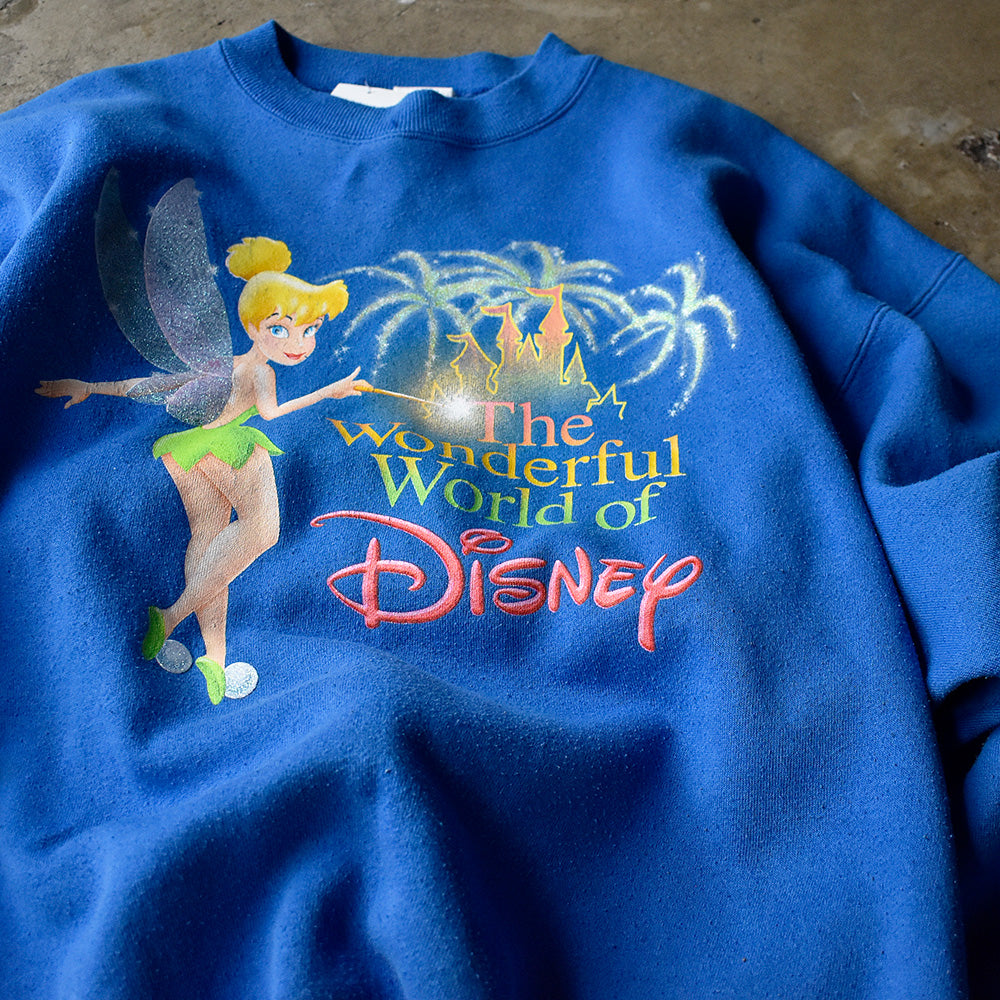ディズニー ティンカーベル スウェット 1990年 ブルー USA製 ヴィンテージ