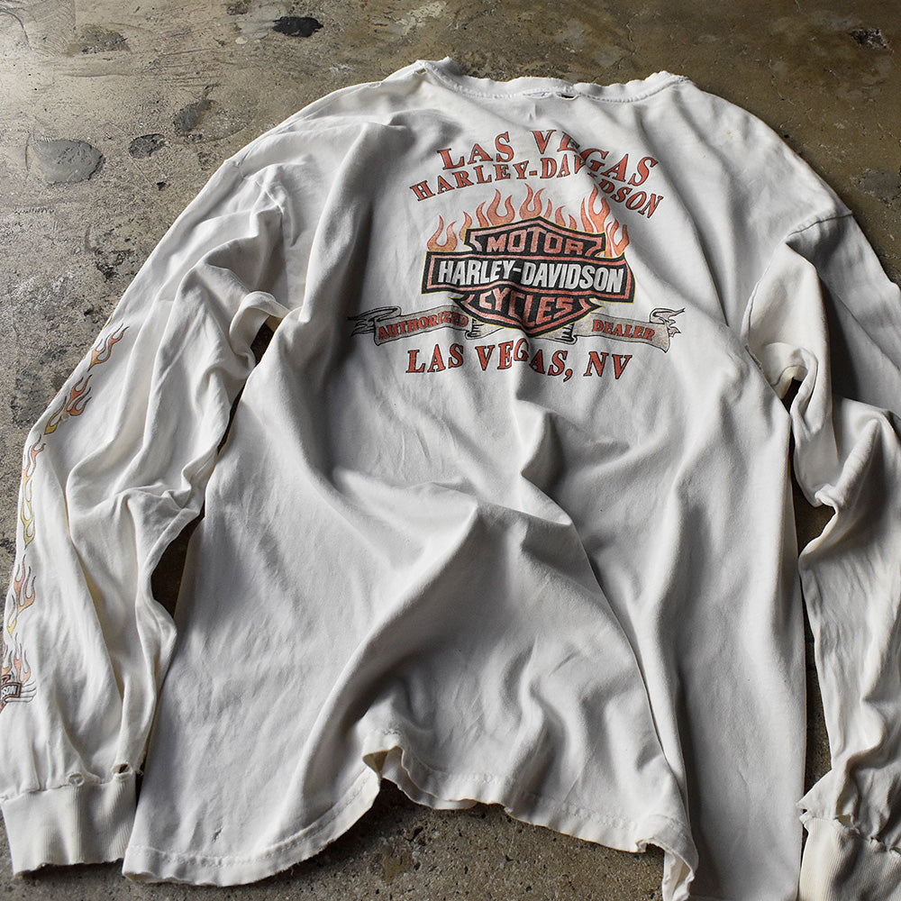 90's～ ダメージ！ Harley Davidson ロングスリーブTシャツ 241010H