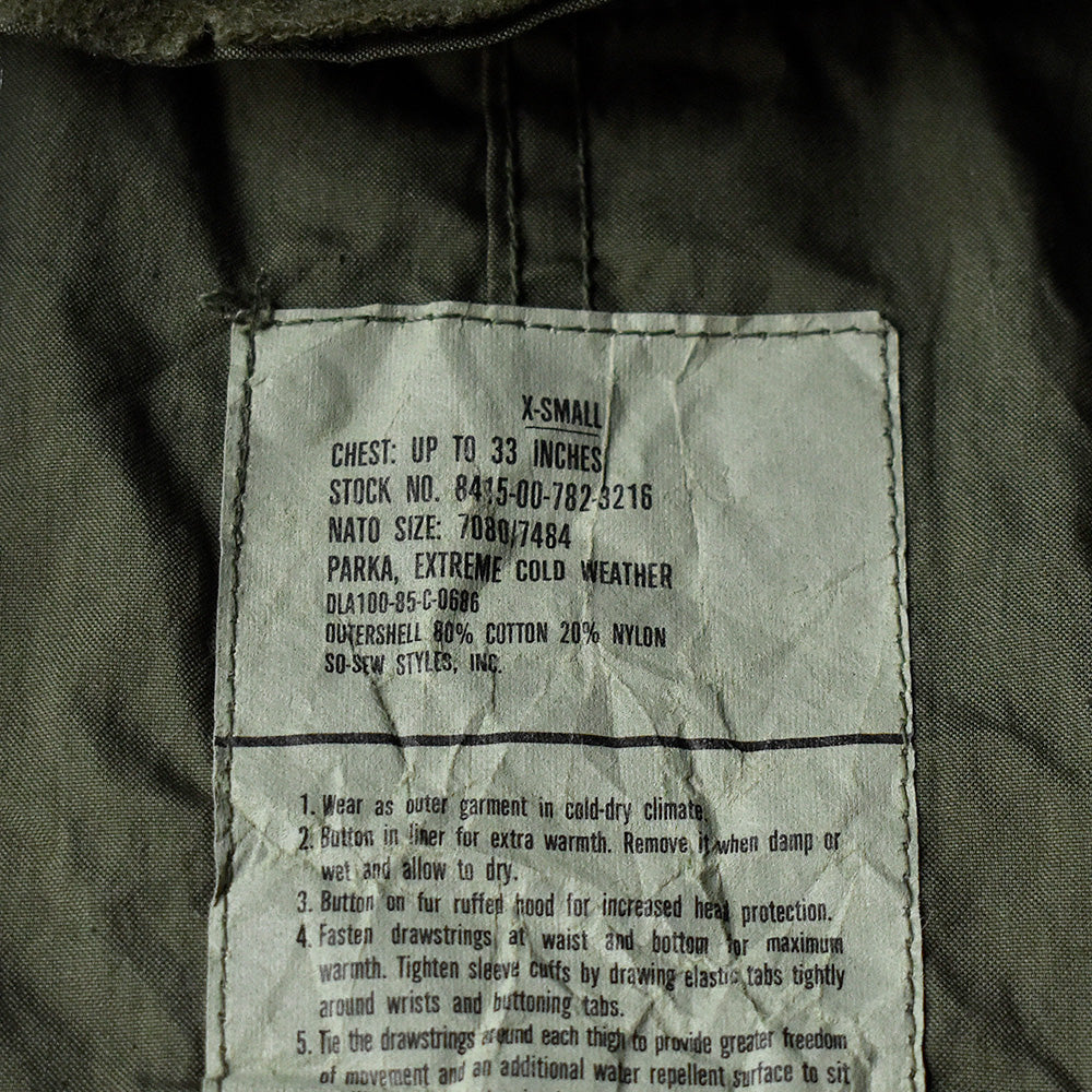 85's XS size！ M-65 フード付き フィッシュテール モッズパーカー グッドコンディション！ 240102