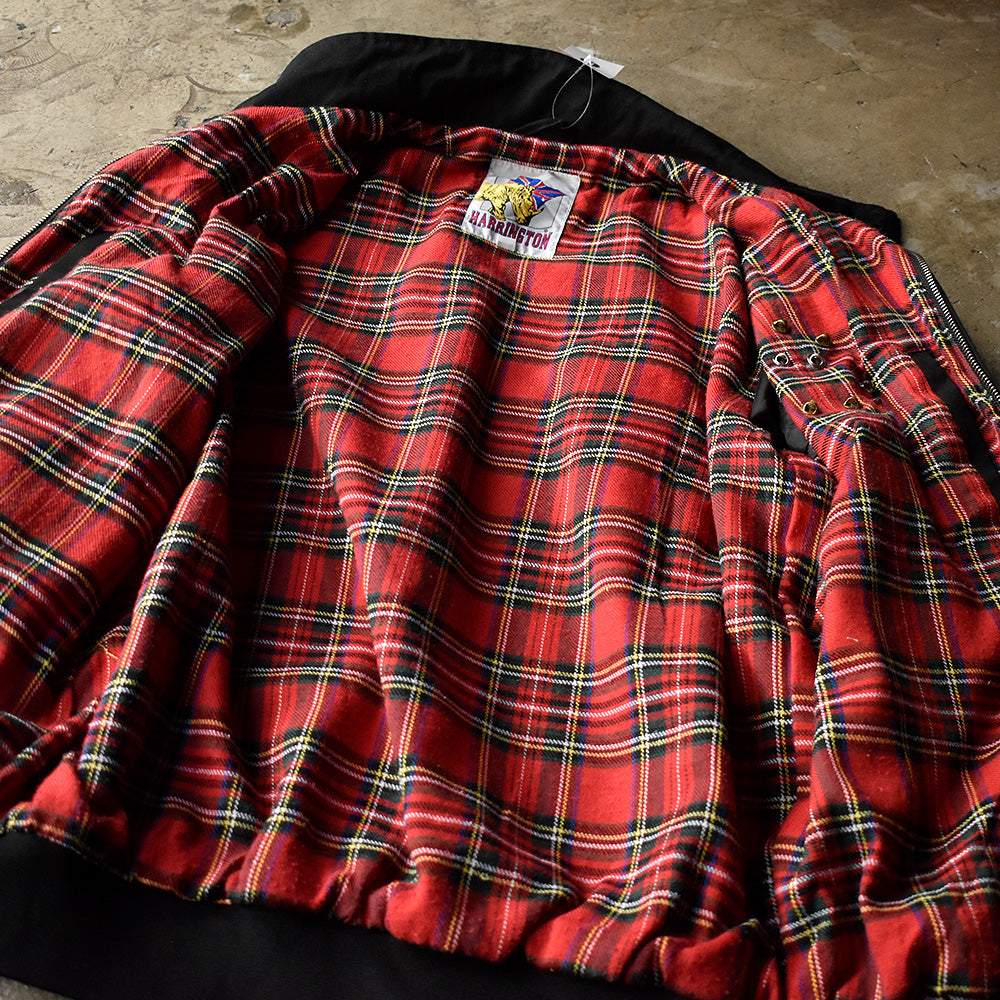 90's～ Harrington ハリントンジャケット ピンズ付き！ ブラック×赤チェック 250317H
