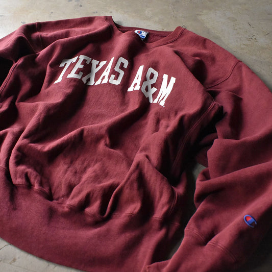 90's Champion “TEXAS A&M” RWスウェット 240509