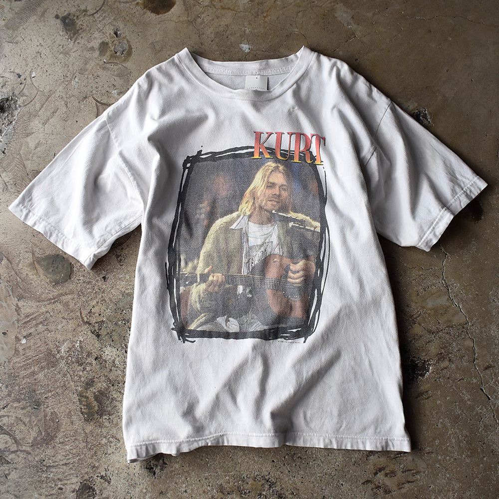 90's NIRVANA “Kurt Cobain“ MTV Unplugged in New York 追悼フォトTシャツ 240503H
