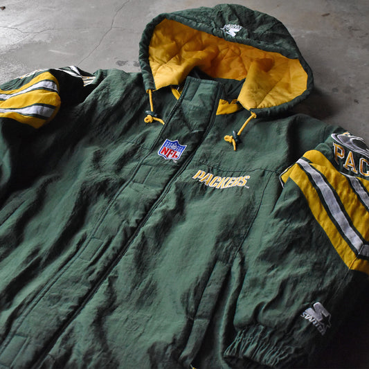 90-00s STARTER "NFL Green Bay Packers" 中綿入り ナイロンジャケット 231227