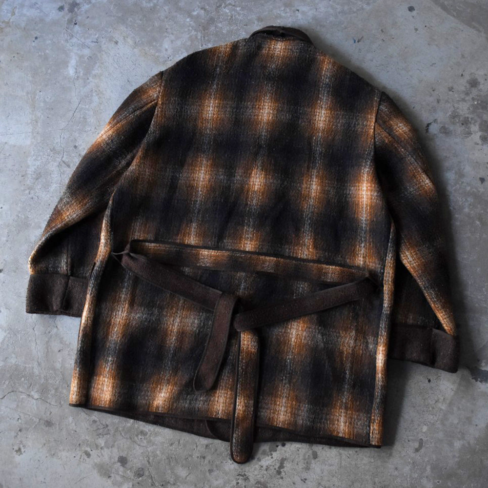 60’s Euro Vintage ウールオンブレ ガウン シャドーチェック 251128H