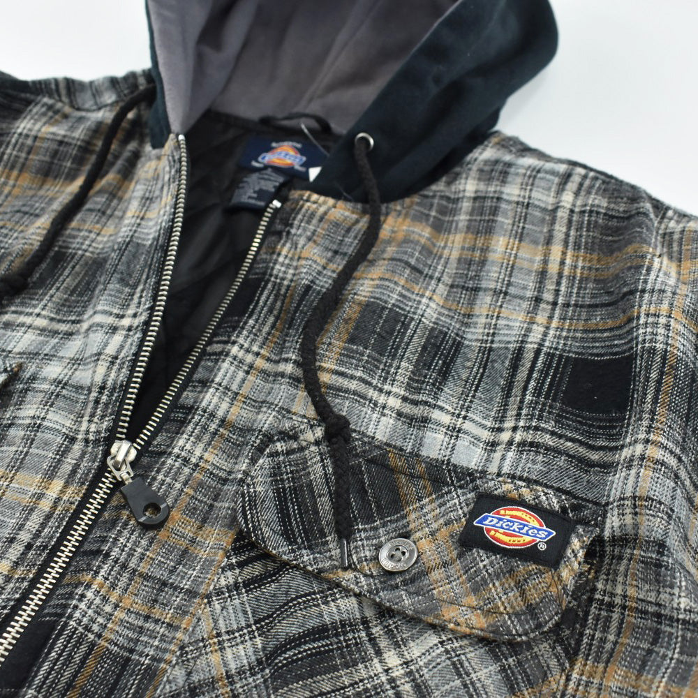 Y2K Dickies フード付き キルティングネルシャツ 黒 260306H