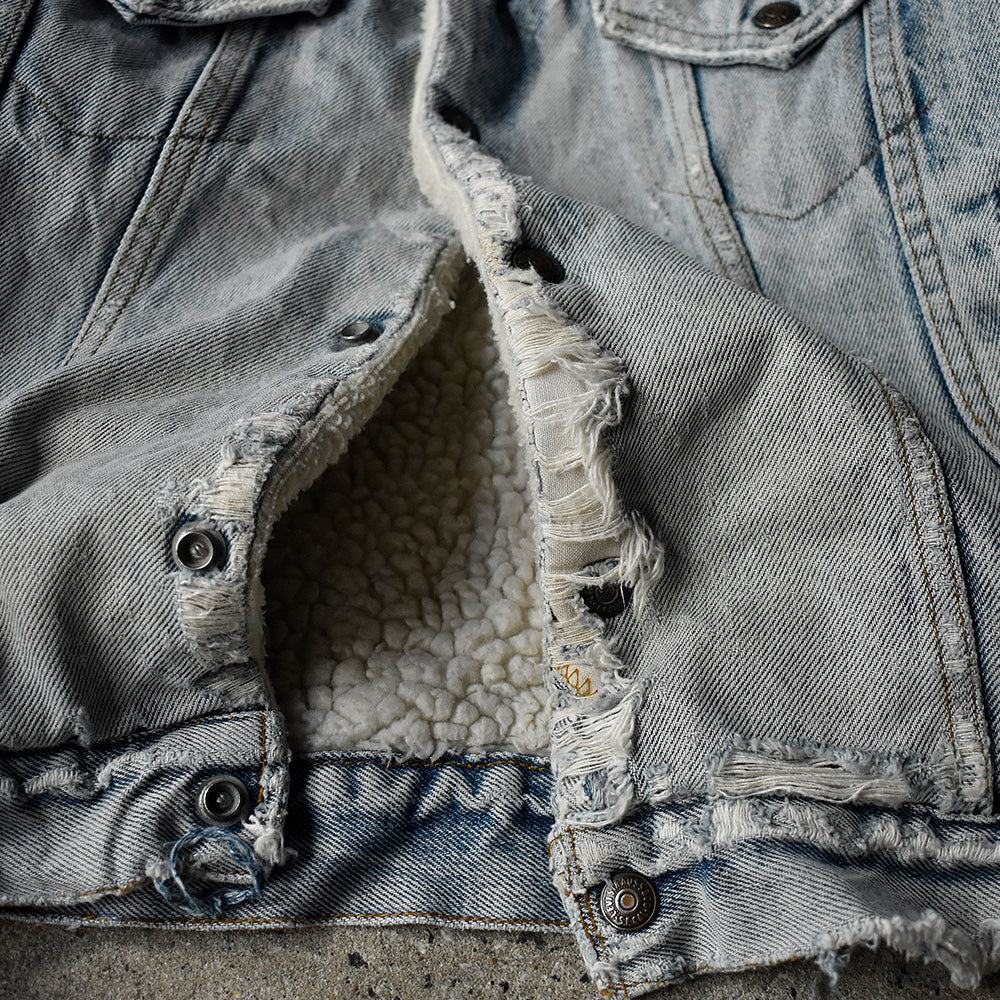 80's ボロ！ Levi's 70608-0216 デニムボアジャケット USA製 240105H