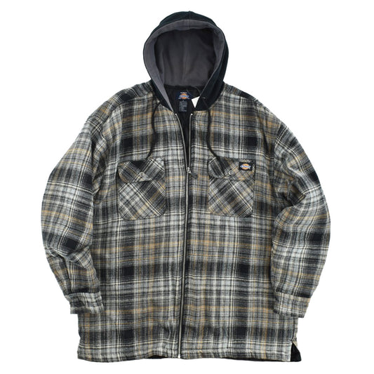 Y2K Dickies フード付き キルティングネルシャツ 黒 260306H