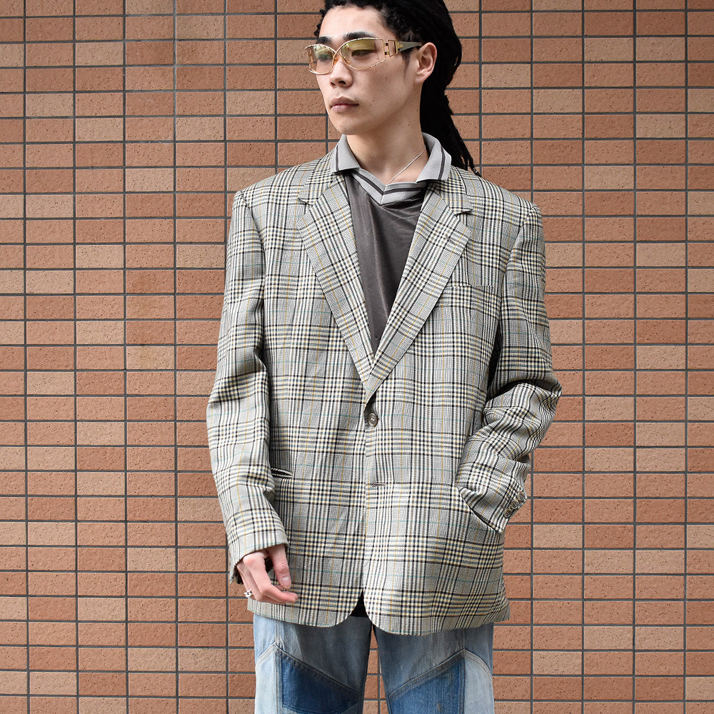 90's valentino UOMO チェック柄 テーラードジャケット Italy製 240313H