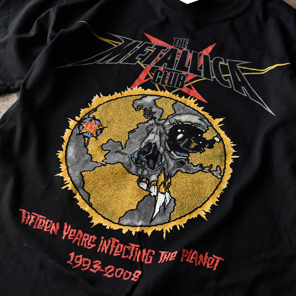 Y2K　Metallica/メタリカ　The Metallica Club　"15 Years Infecting The Planet" 1993-2008 Tee　ミントコンディション！　230829H