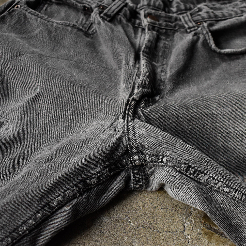 90's Levi's 555 “GO GO GO” RELAXED FIT ブラックデニムパンツ 240226H